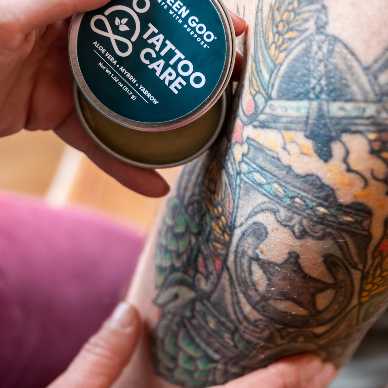 Green Goo Tattoo Care Salve, Aloe Vera + Myrrh + Yarrow - 1.82 oz